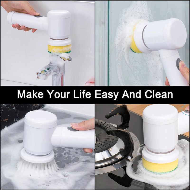 Escova elétrica de limpeza recarregável - Banheiro, cozinha, área de serviço
